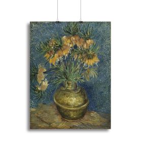 Fritillaries in a Copper Vase Canvas Print or Poster (Type: Standard Framed Canvas Print, size: 40" x 26" / 100cm x 65cm (approx))