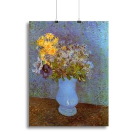 Vase with Lilacs Daisies and Anemones by Van Gogh Canvas Print or Poster (Type: Poster Print, size: 28" x 20" / 70cm x 50cm (approx))