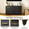 6 Drawer Dresser for Bedroom, Modern Metal Storage Chest with Smooth-Glide Drawers, Space-Saving Storage Cabinet for Closet, Hallway, Entryway