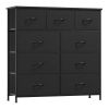 9 Drawer Dresser with Metal Frame and Wooden Top Fabric Storage Organizer Tower for Bedroom Living Room Entryway Office Closet Classic Freestanding Wa