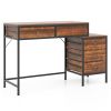 Computer Desk with 5 Drawers Home Office Desk with Side File Cabinet of 380 Lbs for Studying, Reading, Working
