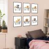 6 Piece Vintage Reading Quote Wall Art Prints, Retro Book Lover Canvas Posters with Inspirational Library Quotes
