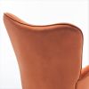 Mid-Century Modern Wingback Accent Chair, Button-Tufted Polyester Fabric Armchair with Solid Wood Splayed Legs for Living Room Bedroom Home Office