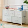 Dresser for Bedroom Storage Drawers Fabric Storage Tower with 5 Drawers, Chest of Drawers with Fabric Bins