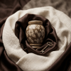 Floral pottery urns for ashes