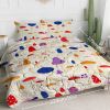 3pcs Whimsical Mushroom Pattern Comforter Set, Breathable Reversible Bedding 3 Piece, Soft Cozy Bed Set for Bedroom Dorm Guest Room