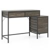 Computer Desk with 5 Drawers Home Office Desk with Side File Cabinet of 380 Lbs for Studying, Reading, Working