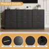 Fluted Dresser For Bedroom, Wood Storage Cabinet With Golden Metal Handles, Modern Closet Of Drawers for Living Room