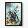 Still Life vase with Tulips by Cezanne Floating Framed Canvas