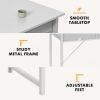 Computer Desk Small Home Office Bedroom Writing Study PC Table with Storage Space Fabric Side Bag Headphone Hook Metal Frame Adjustable