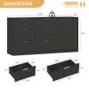 Fluted Dresser For Bedroom, Wood Storage Cabinet With Golden Metal Handles, Modern Closet Of Drawers for Living Room
