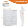 Dresser for Bedroom with 8 Drawers Tall Dresser & Chest of Drawers Fabric Dresser with Wood Top and Sturdy Steel Frame