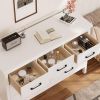 7 Drawer Dresser For Bedroom, Wood Storage Cabinet With Black Handles, Modern Closet Of Drawers for Living Room