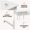 Computer Desk Small Home Office Bedroom Writing Study PC Table with Storage Space Fabric Side Bag Headphone Hook Metal Frame Adjustable