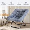 Comfy Chair for Adults, Soft Faux Fur Folding Lounge,Large Size Foldable