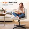 Cross Legged Office Living Room Rocking Gaming Chair Armless Wide Desk Adjustable Swivel Fabric Task Vanity Home Office