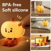 Pumpkin Night Light, Squishy LED Nursery Lamp with Timer, Rechargeable Silicone Nightlight for Kids