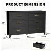 6 Drawer Dresser for Bedroom, Modern Metal Storage Chest with Smooth-Glide Drawers, Space-Saving Storage Cabinet for Closet, Hallway, Entryway