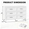 6 Drawer Dresser for Bedroom, Modern Metal Storage Chest with Smooth-Glide Drawers, Space-Saving Storage Cabinet for Closet, Hallway, Entryway