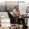 Executive Home Office Desk Chair Ergonomic High Back with Footrest & Lumbar Support, Reclining Height Adjustable PU Leather with Swivel Wheels