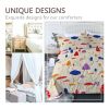 3pcs Whimsical Mushroom Pattern Comforter Set, Breathable Reversible Bedding 3 Piece, Soft Cozy Bed Set for Bedroom Dorm Guest Room