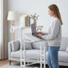 24Inch Manual Height Adjustable Split Top Standing Desk on Wheels - Sit-Stand Workstation with Rolling Base