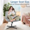 Cross Legged Office Living Room Rocking Gaming Chair Armless Wide Desk Adjustable Swivel Fabric Task Vanity Home Office