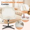 Cross Legged Office Living Room Rocking Gaming Chair Armless Wide Desk Adjustable Swivel Fabric Task Vanity Home Office