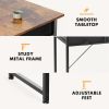 Computer Desk Small Home Office Bedroom Writing Study PC Table with Storage Space Fabric Side Bag Headphone Hook Metal Frame Adjustable