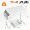 Computer Desk Small Home Office Bedroom Writing Study PC Table with Storage Space Fabric Side Bag Headphone Hook Metal Frame Adjustable