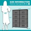 Dresser for Bedroom with 8 Drawers Tall Dresser & Chest of Drawers Fabric Dresser with Wood Top and Sturdy Steel Frame
