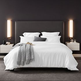 Solid Color Oversized Duvet Cover Set. Available In White And Pink.  Premium Microfiber Fabric With Hotel-grade Minimalist Design. Versatile For Bedro (Option: White-Q)